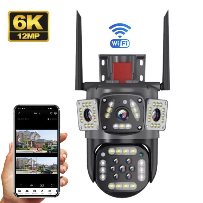 Camara de Seguridad 360º Wi-fi 3 Pantallas 6K+Sirena | CONTRA ENTREGA + ENVÍO GRATIS ✅