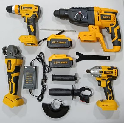 Combo DeWalt 4 en 1 - Taladro de Impacto + Taladro de Precision + Pulidora Inalambrica + Rotomartillo Inalambrico + Dos Baterias 68v + CONTRA ENTREGA y ENVÍO GRATIS SOLO HOY ✅