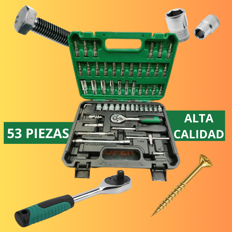 CAJA DE HERRAMIENTAS CON 53 PIEZAS PROMOCION - CONTRA ENTREGA ENVÍO GRATIS