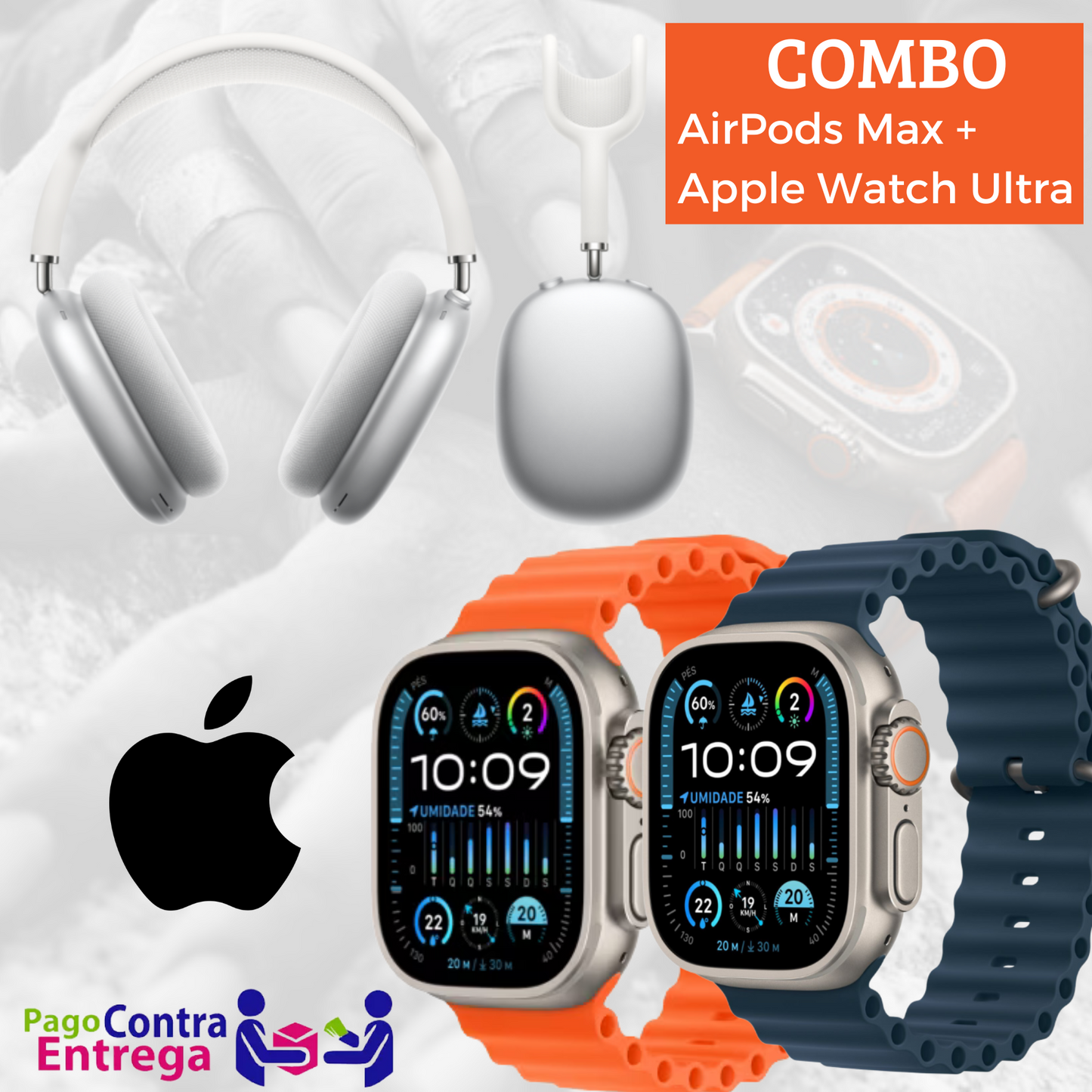 Promocion Solo Hoy 🔥- Combo Apple Réplica Perfecta - AirPods Max + Apple Watch Ultra + Contra Entrega y Envío Gratis ✅