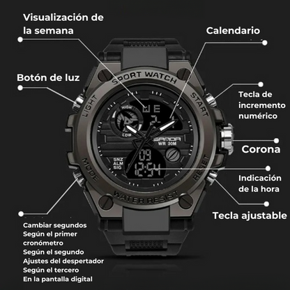 RELOJ TÁCTICO WATCHPRO™ - INDESTRUCTIBLE Y RESISTENTE AL AGUA