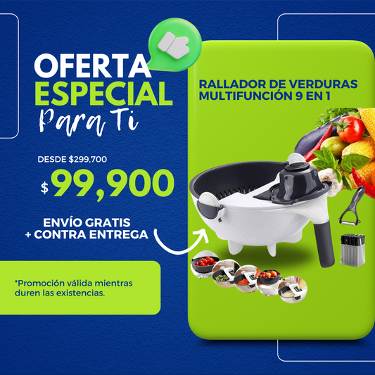 (LIQUIDACIÓN SOLO HOY) - Rallador De Verduras Multifunción 9 En 1 - Últimas Unidades en Stock - Envío Gratis + Contra Entrega